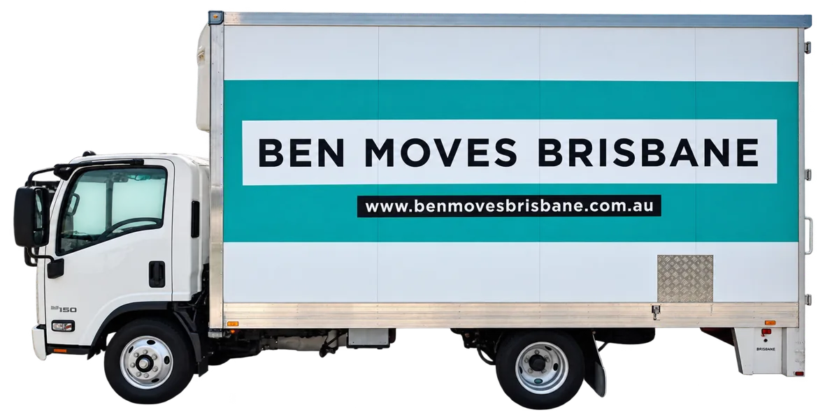 Small Ben Moves Brisbane truck with the company logo on its side
